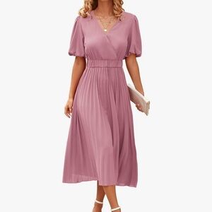 Elegant Mauve Midi Dress